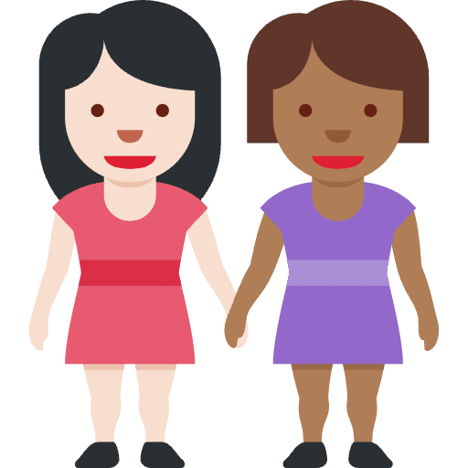 Women Holding Hands Light Skin Tone Medium Dark Skin Tone Emoji from Twemoji Emoji Set