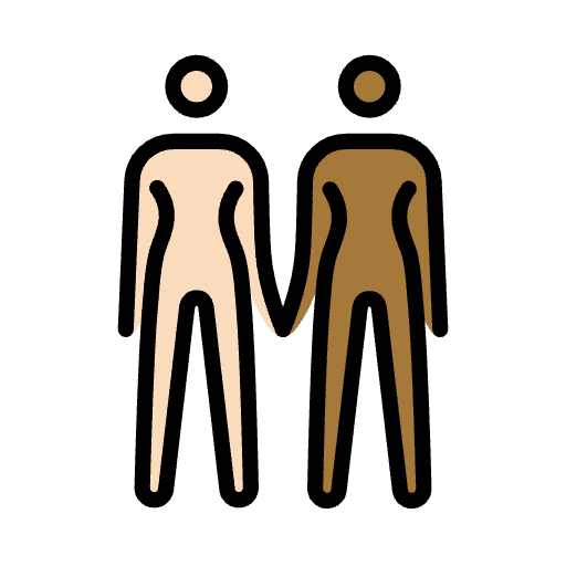 Women Holding Hands Light Skin Tone Medium Dark Skin Tone Emoji from OpenMoji Emoji Set
