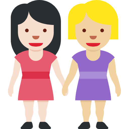 Women Holding Hands Light Skin Tone Medium Light Skin Tone Emoji from Twemoji Emoji Set