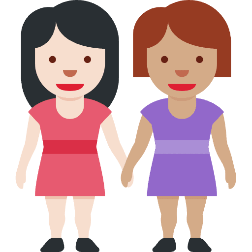 Women Holding Hands Light Skin Tone Medium Skin Tone Emoji from Twemoji Emoji Set