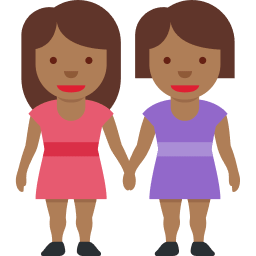 Women Holding Hands Medium Dark Skin Tone Emoji from Twemoji Emoji Set