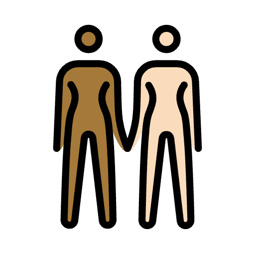 Women Holding Hands Medium Dark Skin Tone Light Skin Tone Emoji from OpenMoji Set