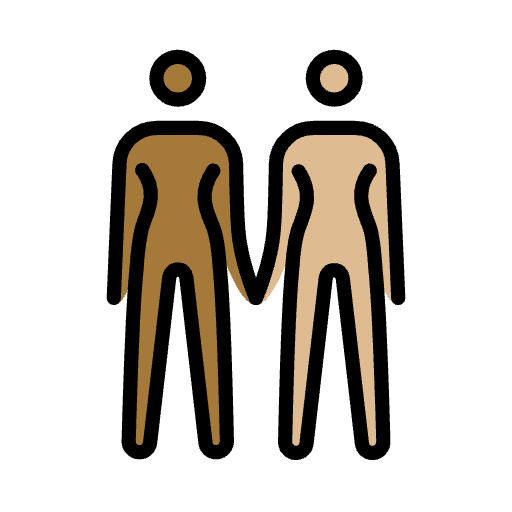 Women Holding Hands Medium Dark Skin Tone Medium Light Skin Tone Emoji from OpenMoji Set