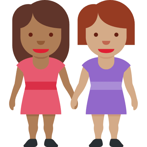 Women Holding Hands Medium Dark Skin Tone Medium Skin Tone Emoji from Twemoji Set