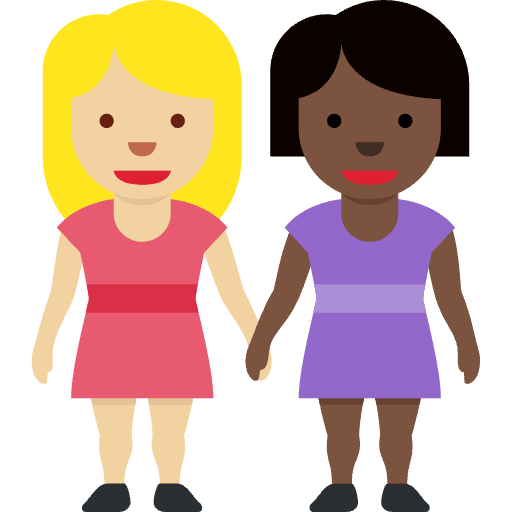 Women Holding Hands Medium Light Skin Tone Dark Skin Tone Emoji from Twemoji Set