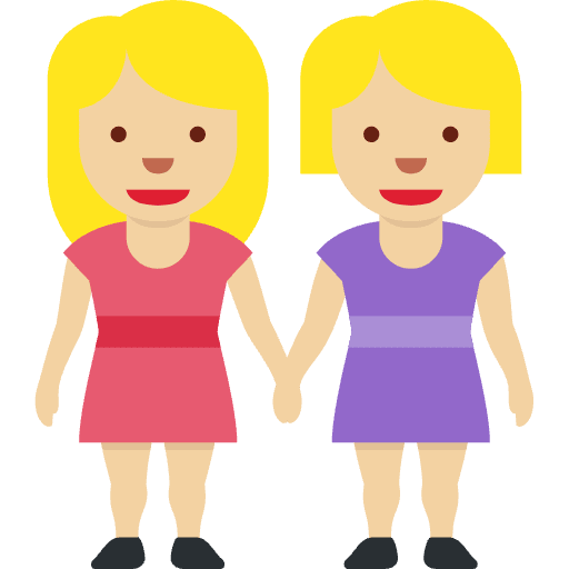 Women Holding Hands Medium Light Skin Tone Emoji from Twemoji Emoji Set