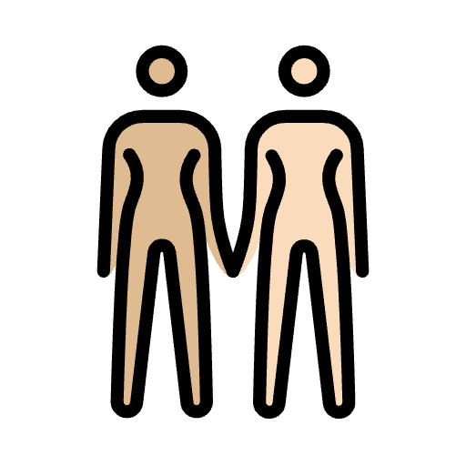 Women Holding Hands Medium Light Skin Tone Light Skin Tone Emoji from OpenMoji Emoji Set