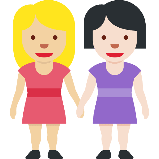 Women Holding Hands Medium Light Skin Tone Light Skin Tone Emoji from Twemoji Emoji Set