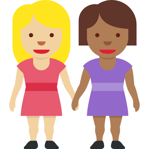 Women Holding Hands Medium Light Skin Tone Medium Dark Skin Tone Emoji from Twemoji Set