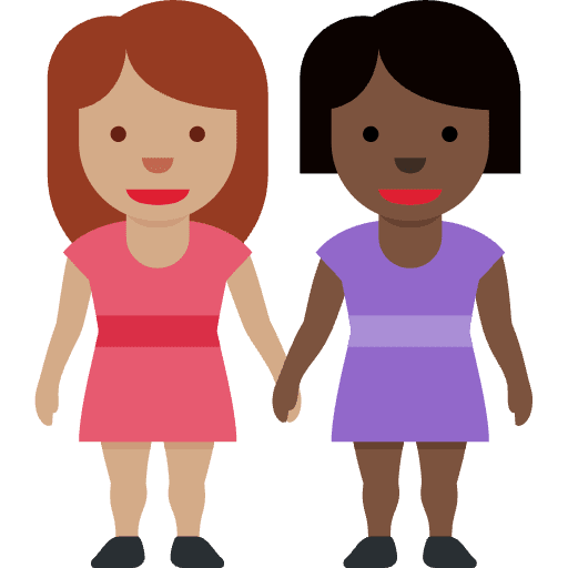 Women Holding Hands Medium Skin Tone Dark Skin Tone Emoji from Twemoji Set
