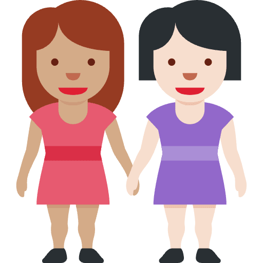 Women Holding Hands Medium Skin Tone Light Skin Tone Emoji from Twemoji Emoji Set