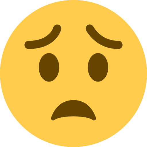 Worried Face Emoji from Twemoji Set
