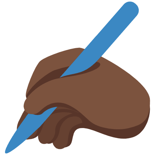 Writing Hand Dark Skin Tone Emoji from Twemoji Emoji Set