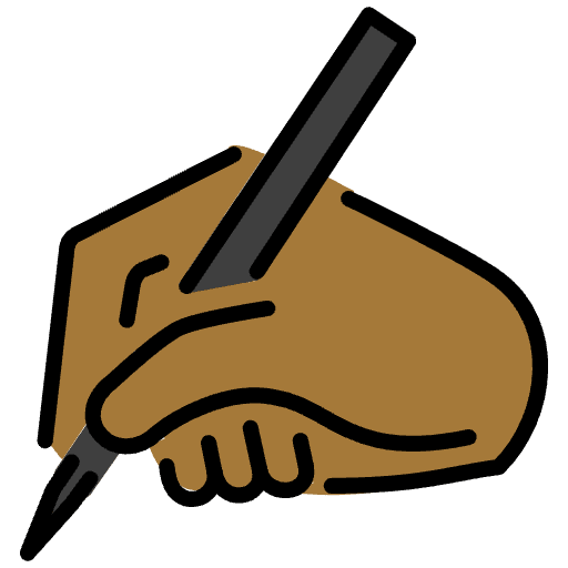 Writing Hand Medium Dark Skin Tone Element from OpenMoji Emoji Set