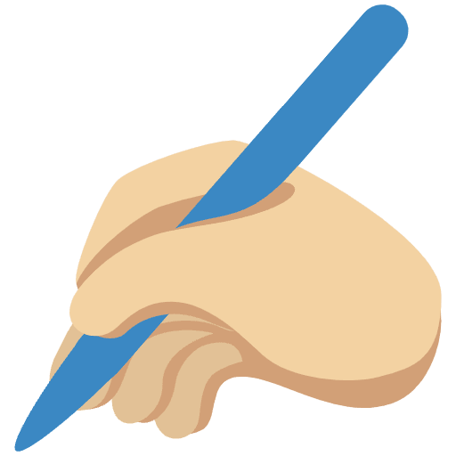 Writing Hand Medium Light Skin Tone Emoji from Twemoji Set