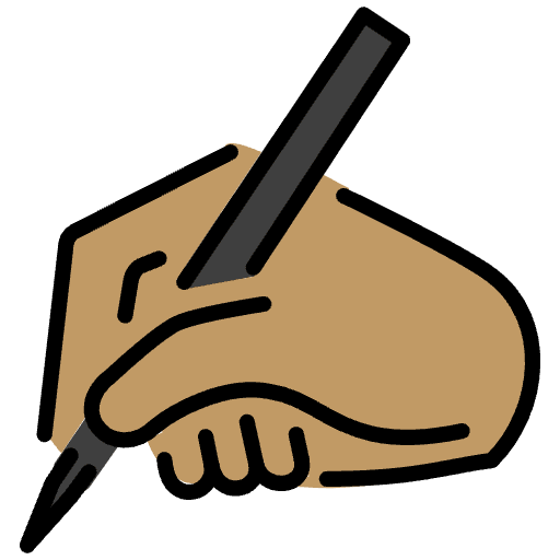 Writing Hand Medium Skin Tone Element from OpenMoji Emoji Set