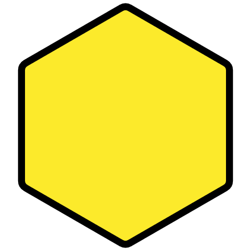 Yellow Hexagon Emoji from OpenMoji Emoji Set