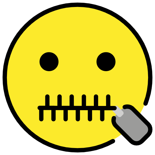 Zipper Mouth Face Emoji from OpenMoji Emoji Set