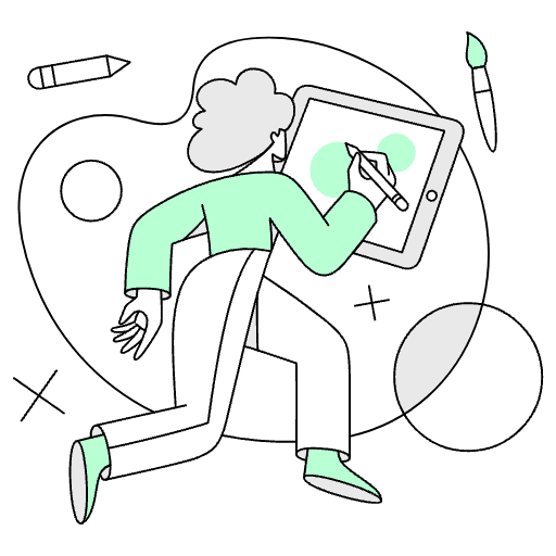 Illustrator Drawing With Ipad Illustration from Free illustrations Set