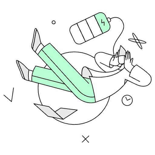 Overworked Employee Illustration from 150 Free illustrations Set