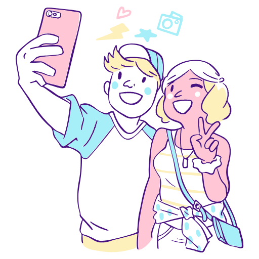 Selfie Illustration from Free illustrations Set