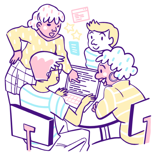 Team Coding Illustration from 150 Free illustrations Set