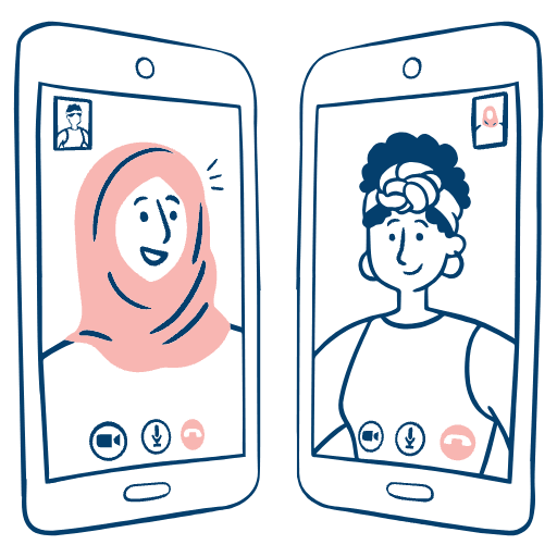 Facetime Meeting 1 Illustration from Free illustrations Set