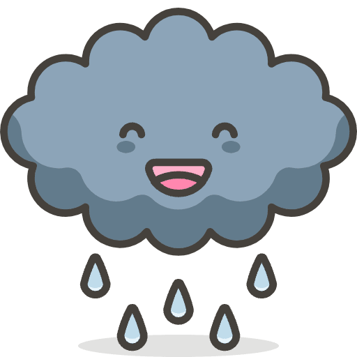 Cloud With Rain 1 Emoji from Emoji - Free Set
