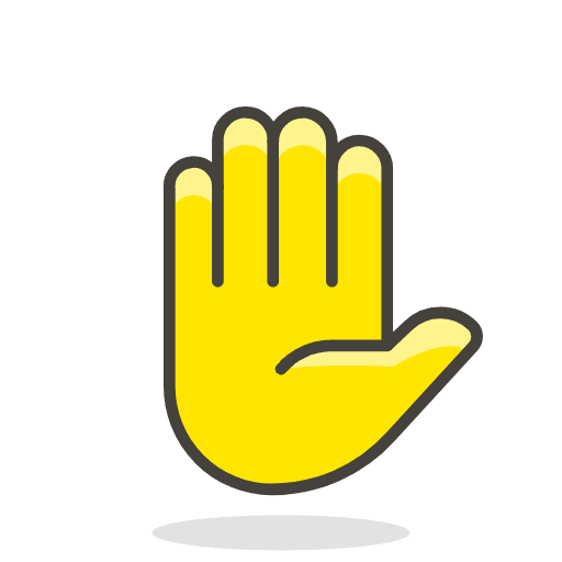 Raised Hand 1 Element from Emoji - Free Set