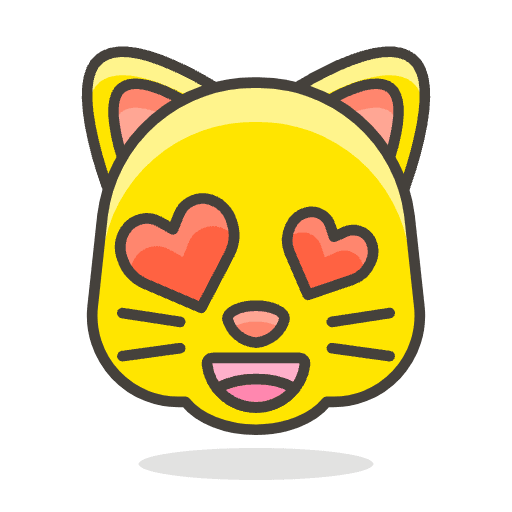Smiling Cat Face With Heart Eyes Emoji from Emoji - Free Set
