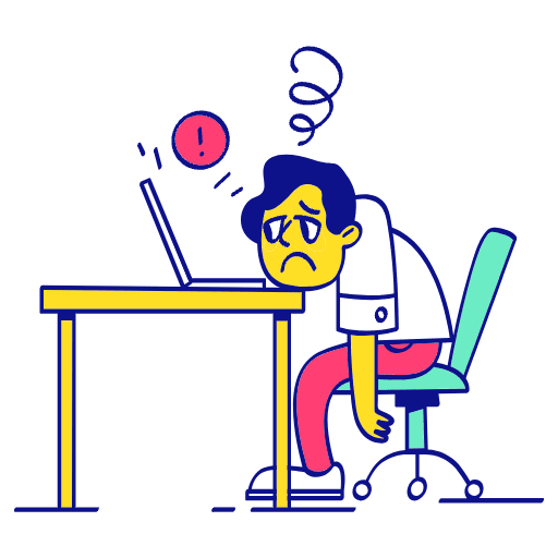 Overworked Employee Illustration from Free illustrations Set