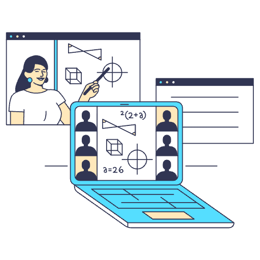 Online Learning Illustration from Free illustrations Set