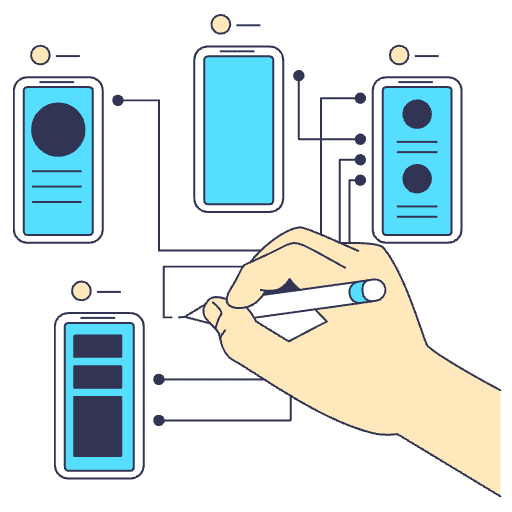 Wireframe Illustration from Free illustrations Set