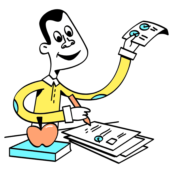 Teacher Grading Papers Illustration from Havana Set