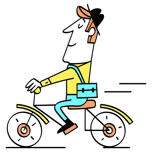 Going Work On Bike Illustration from Havana Set
