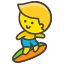 Man Surfing Element from Kawaii Emoji Set
