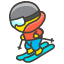 Skier Element from Kawaii Emoji Set