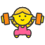 Woman Lifting Weights Element from Kawaii Emoji Set