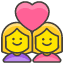 Couple With Heart Woman Woman Emoji from Kawaii Emoji Set