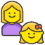 Family Woman Girl Element from Kawaii Emoji Set