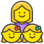 Family Woman Girl Girl Element from Kawaii Emoji Set