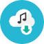 Cloud Music Download Icon from Kameleon Colors Set