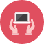 Laptop Hand Icon from Kameleon Colors Set