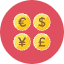 Currencies Icon from Kameleon Colors Set