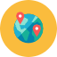 Globe Pin Icon from Kameleon Colors Set