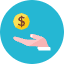 Coin Hand Icon from Kameleon Colors Set