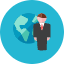 Businessman Globe Icon from Kameleon Colors Set