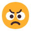Angry Face Flat Emoji from Fluent Emoji Flat Set