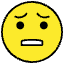 Anguished Face Emoji from OpenMoji Set