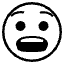 Anguished Face Emoji from EmojiTwo Black Set